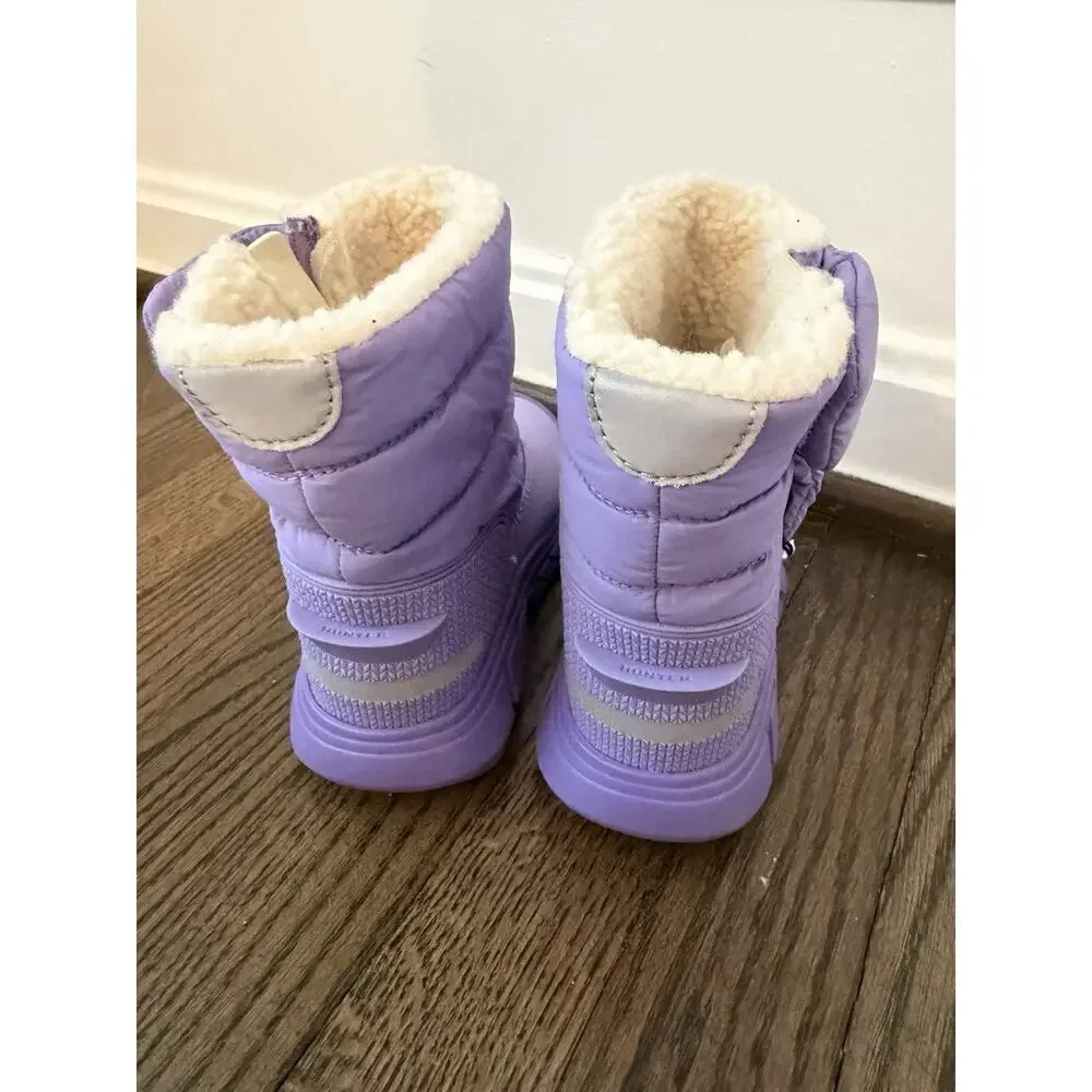 Hunter Kids Insulated Waterproof Sherpa Lined Snow Boots Purple Girls 10c NEW